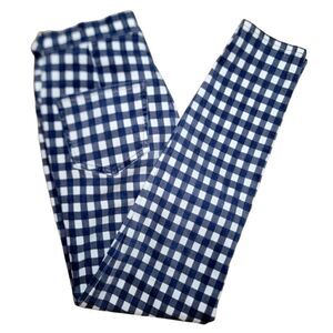 Madewell blue, black/gray, white 9" high riser skinny crop size 27 jeans plaid